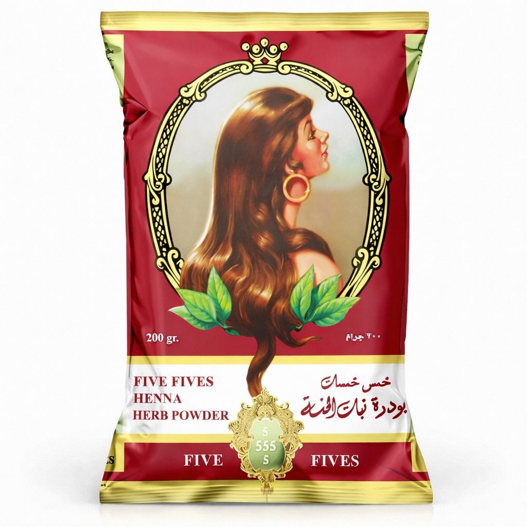 بودرة نبات الحناء خمس خمسات الفاخرة (Five Fives Henna Herb Powder) - 200 جرام